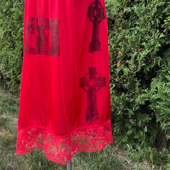 MAUSOLEUM 1980s red midi slip - Picture 2 of 2